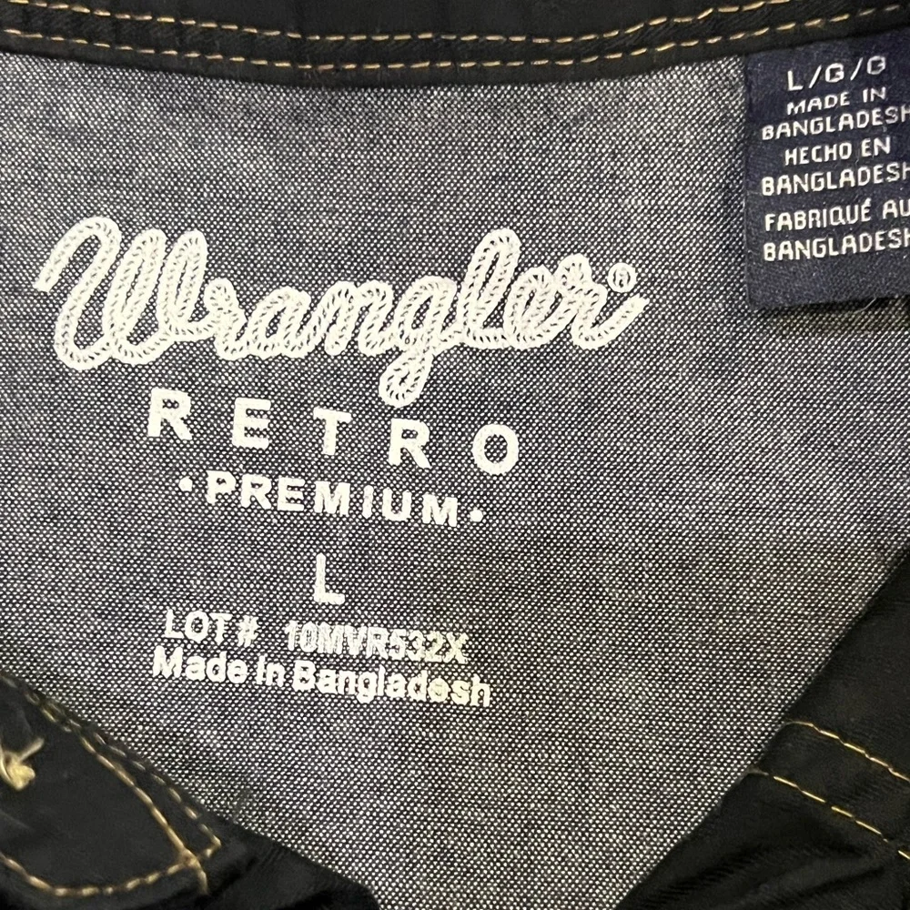 Wrangler Retro Men's Dark Blue Denim Shirt - Western Snap Front - NWOT - Picture 5 of 6